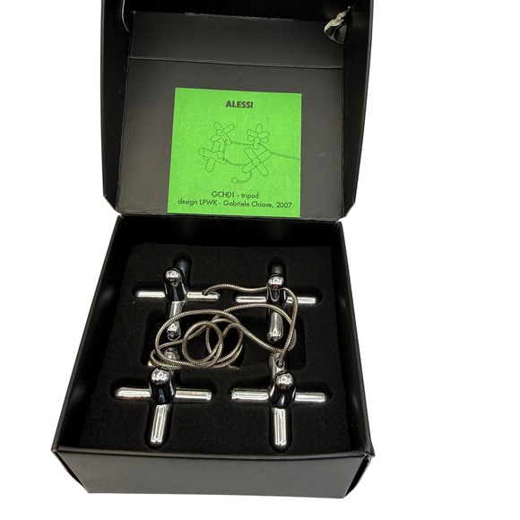 Alessi Tripod Trivet GCH01 Chrome LPWK Gabriele Chiave 2007 Italy w/ Box - Picture 11 of 16
